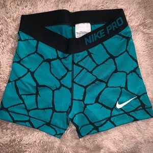 Nike Pro Aqua Printed Spandex Shorts (S)